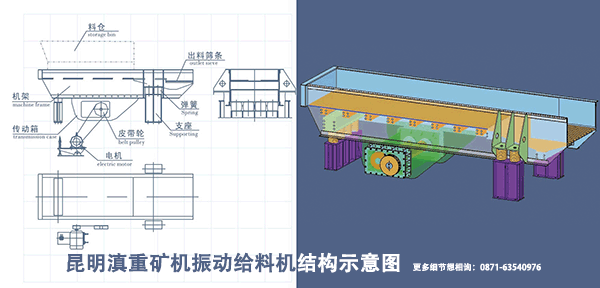 振動喂料機內部結構示意圖